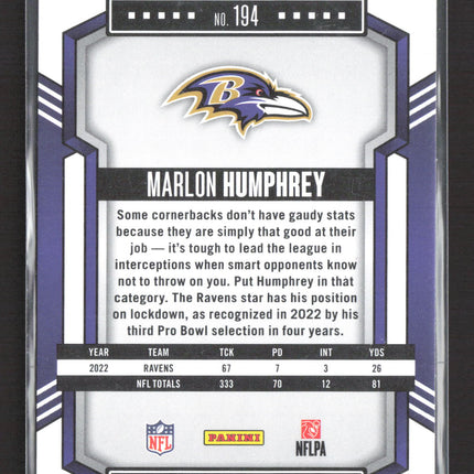 2023 Panini Score Showcase Marlon Humphrey #194 Blue 050/100