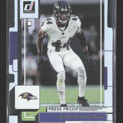 2022 Panini Donruss Marlon Humphrey #194 Press Proof Purple 46/75