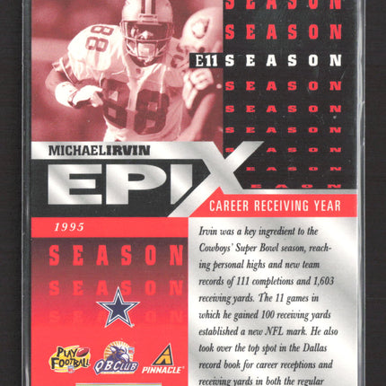 1997 Pinnacle Epix Season Michael Irvin #E11