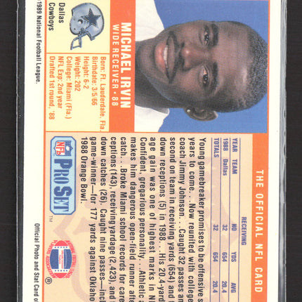 1989 Pro Set Michael Irvin #89