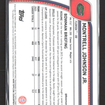 2024 Bowman Chrome University Montrell Johnson Jr. #133 Pink /150