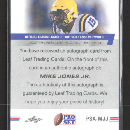 2022 Leaf Pro Set Mike Jones Jr. #PSA-MJJ RC Auto