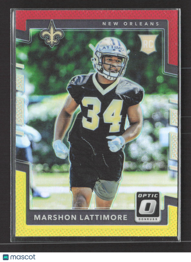 2017 Donruss Optic Prizm Marshon Lattimore #136 RC Red Yellow