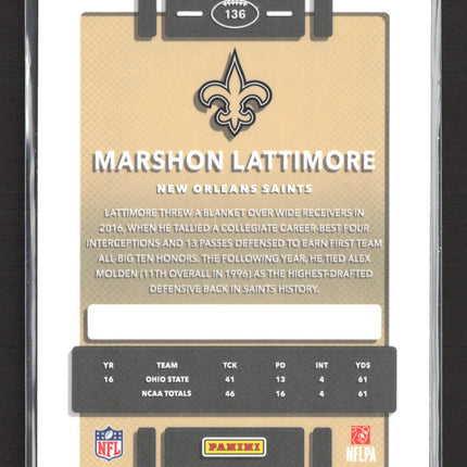 2017 Panini Donruss Optic Marshon Lattimore #136 RC Red Yellow