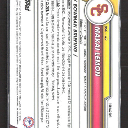 2023 Bowman Chrome University Makai Lemon #160 Refractor