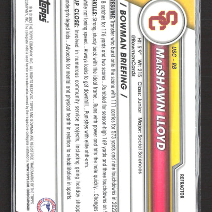 2023 Bowman Chrome University MarShawn Lloyd #107 Refractor
