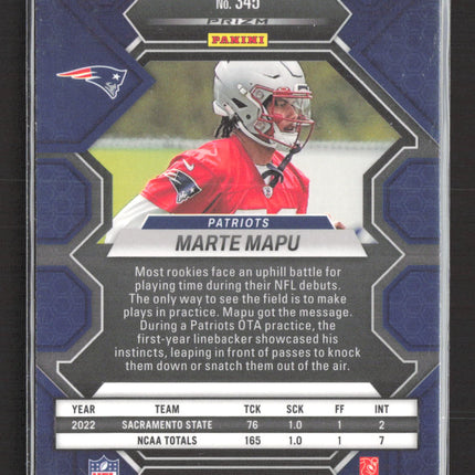 2023 Panini Mosaic Marte Mapu #345 Green RC