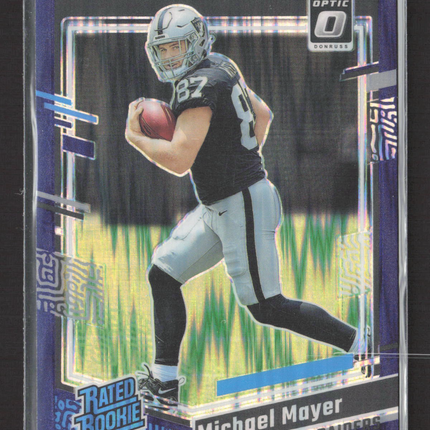 2023 Panini Donruss Optic Michael Mayer #260 Purple Shock
