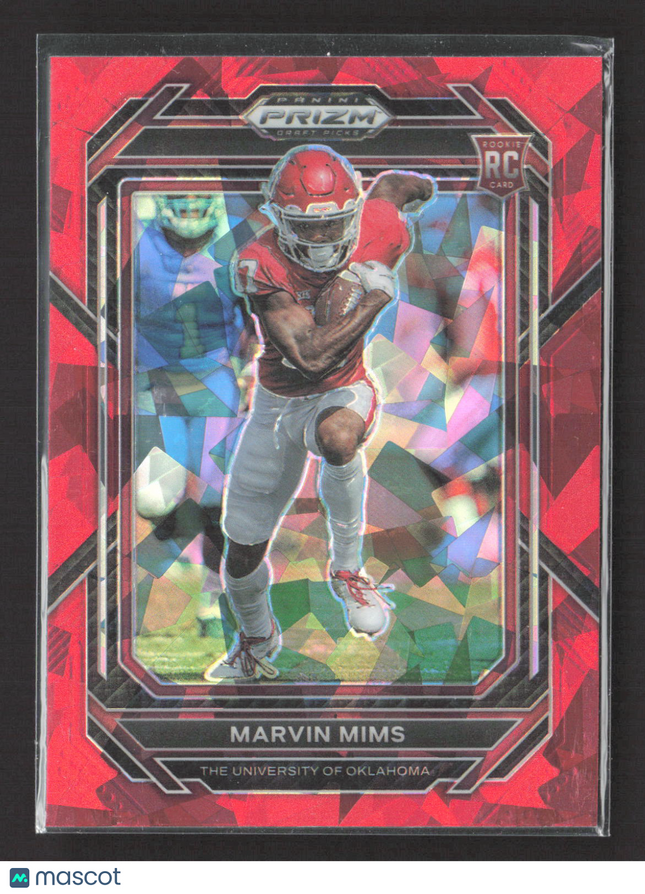 2023 Panini Prizm Draft Picks Marvin Mims #146 Red Ice RC