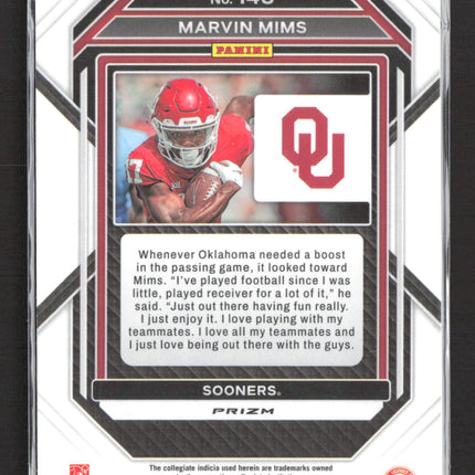 2023 Panini Prizm Draft Picks Marvin Mims #146 Red Ice RC