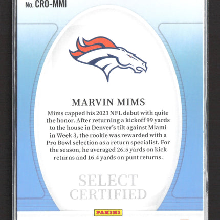 2024 Panini Select Select Certified Marvin Mims #CRO-MMI RC