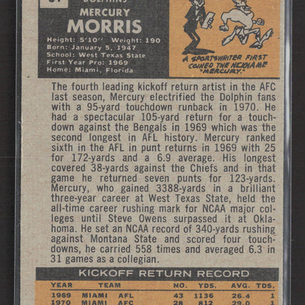 1971 Topps Mercury Morris #91
