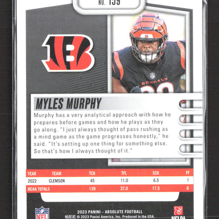 2023 Panini Absolute Football Myles Murphy #159 RC
