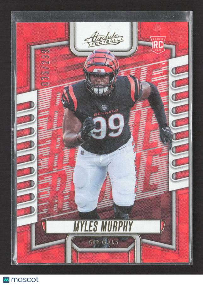 2023 Panini Absolute Football Myles Murphy #159 Red Squares 039/299 RC