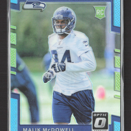 2017 Panini Donruss Optic Malik McDowell #139 Blue Prizm RC 153/299