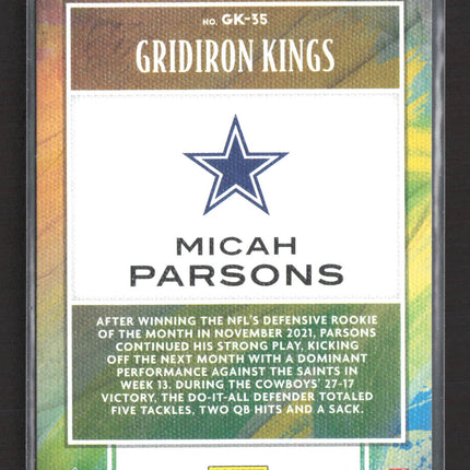 2022 Panini Chronicles Donruss Football Gridiron Kings Micah Parsons #GK-35