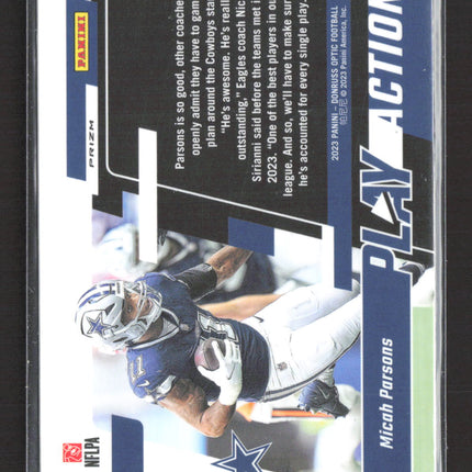 2023 Panini Donruss Optic Play Action Micah Parsons #6 Prizm
