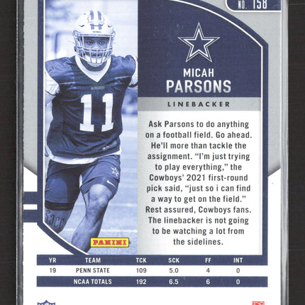 2021 Panini Absolute Football Micah Parsons #158 RC