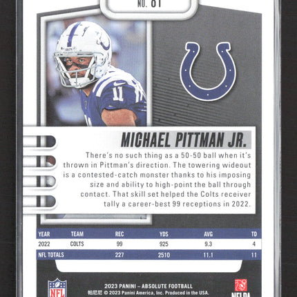 2023 Panini Absolute Football Michael Pittman Jr. #81