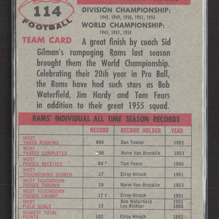 1956 Topps Los Angeles Rams #114