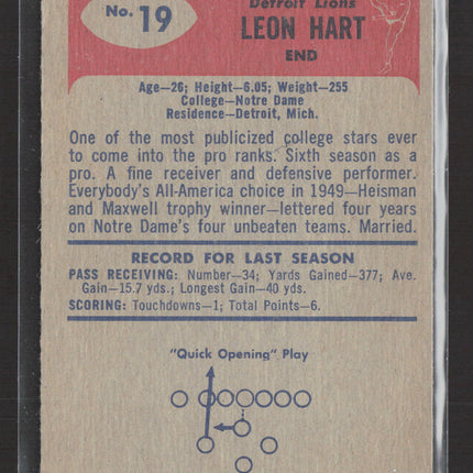 1955 Bowman Leon Hart #19