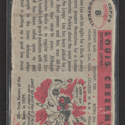 1955 Topps Lou Creekmur #8