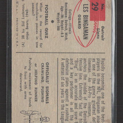 1954 Bowman Les Bingaman #29
