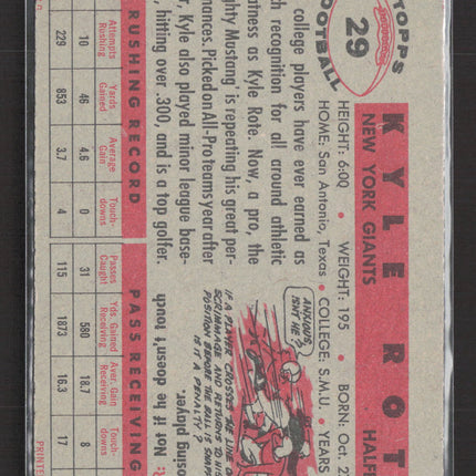 1956 Topps Kyle Rote #29