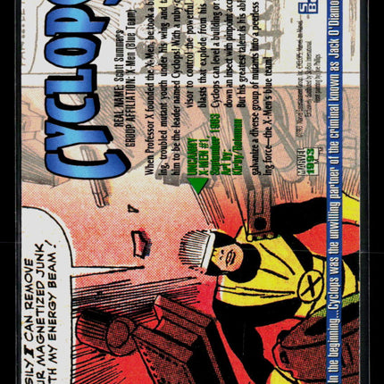 1993 SkyBox Marvel Masterpieces Cyclops #7