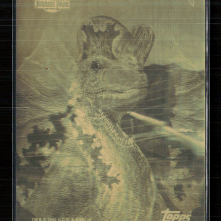 1993 Topps Jurassic Park Action Hologram #1 Dilophosaurus