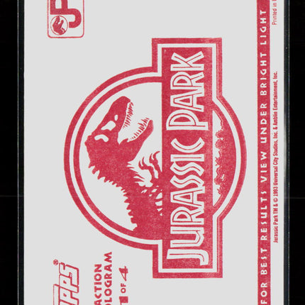 1993 Topps Jurassic Park Action Hologram #1 Dilophosaurus