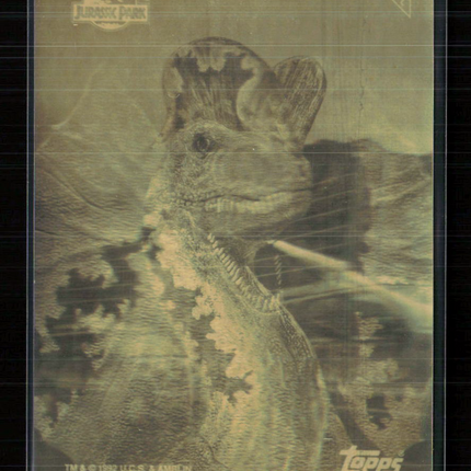 1993 Topps Jurassic Park Action Hologram #1 Dilophosaurus