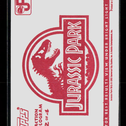 1993 Topps Jurassic Park Action Hologram #1 Dilophosaurus