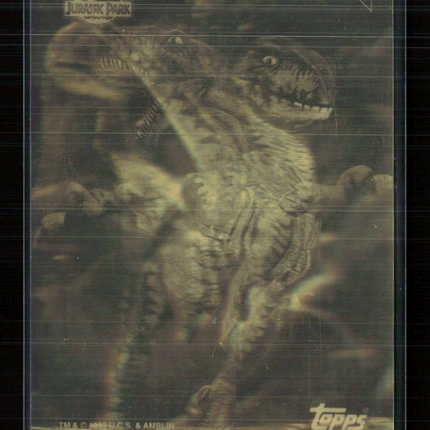 1993 Topps Jurassic Park Action Holograms Action Hologram Velociraptor #4 of 4