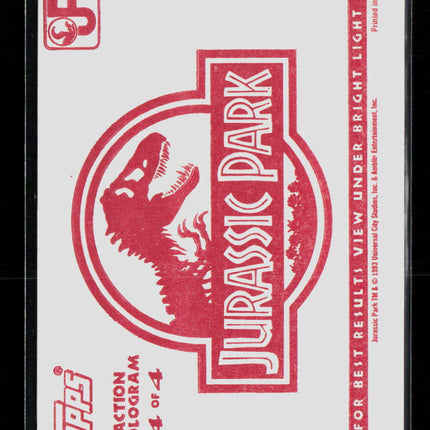 1993 Topps Jurassic Park Action Holograms Action Hologram Velociraptor #4 of 4