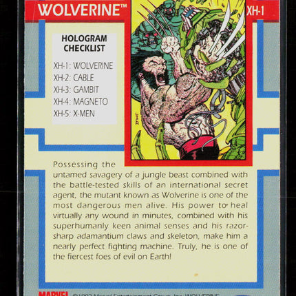 1992 Impel Marvel Universe Series 3 Hologram Wolverine #XH-1