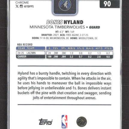 2025 Topps Chrome Bones Hyland #90 Black 10/10