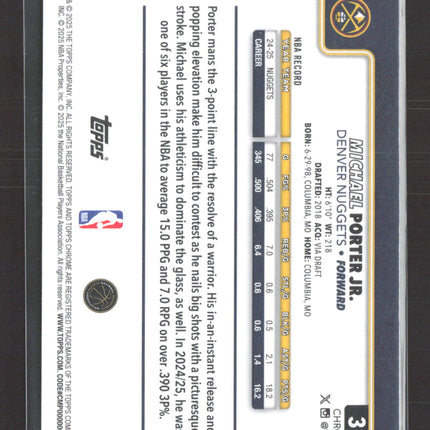 2025 Topps Chrome Michael Porter Jr. #31 Red White and Blue Refractor