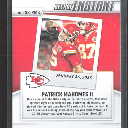 2025 Panini Donruss Football Panini Instant Patrick Mahomes II #INS-PMS