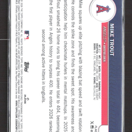 2026 Topps Chrome Mike Trout #1 Refractor