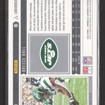 2022 Panini Chronicles Luminance Breece Hall #220 RC