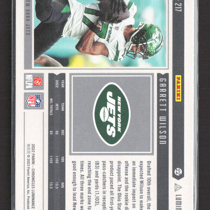 2023 Panini Chronicles Luminance Garrett Wilson #217 RC