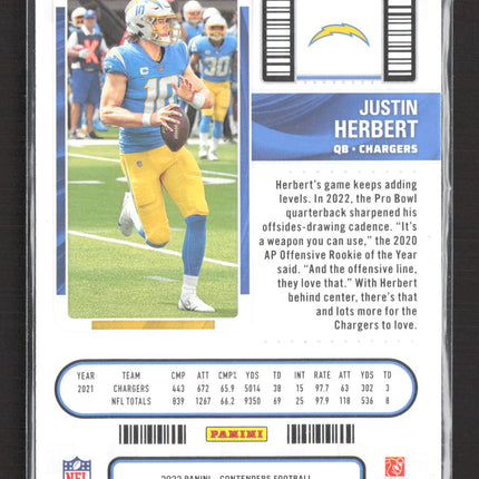 2023 Panini Contenders Football Justin Herbert #72