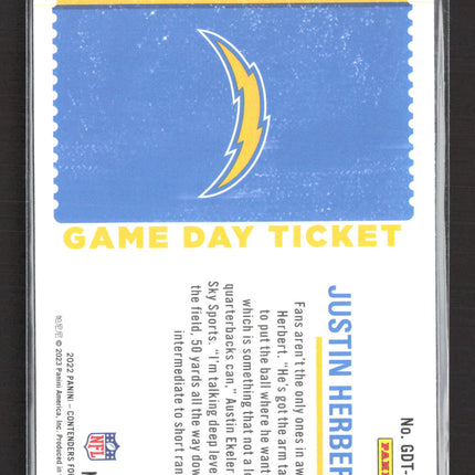 2023 Panini Contenders Football Game Day Ticket Justin Herbert #GDT-JHE