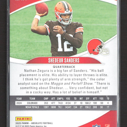 2025 Panini Absolute Football Shedeur Sanders #177 RC