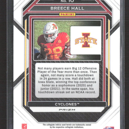 2023 Panini Prizm Draft Picks Breece Hall #10 Purple