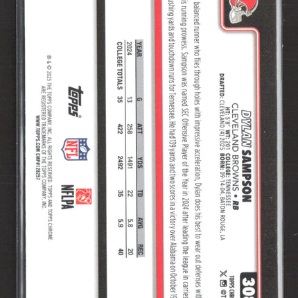2025 Topps Chrome Dylan Sampson #308 Pigskin RC