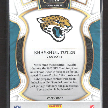 2026 Panini Select Football Concourse Bhayshul Tuten #29 Orange Prizm RC