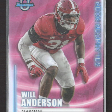 2022 Bowman University Neon Neophytes Will Anderson #NN-10 Pink