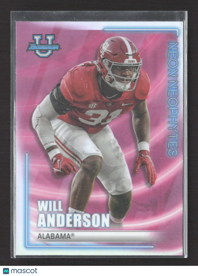2022 Bowman University Neon Neophytes Will Anderson #NN-10 Pink